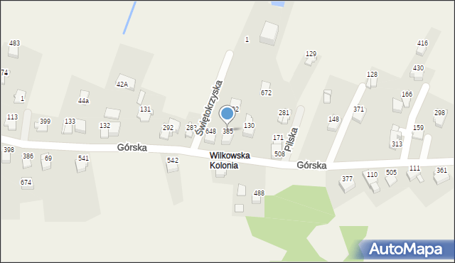 Godziszka, Górska, 385, mapa Godziszka