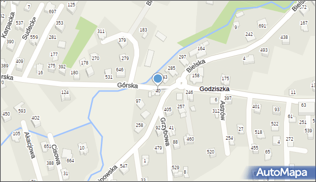 Godziszka, Górska, 40, mapa Godziszka