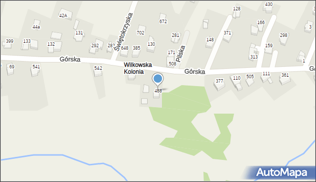 Godziszka, Górska, 488, mapa Godziszka