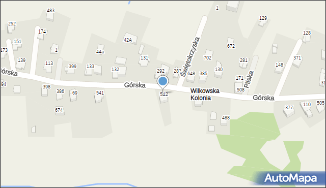 Godziszka, Górska, 542, mapa Godziszka