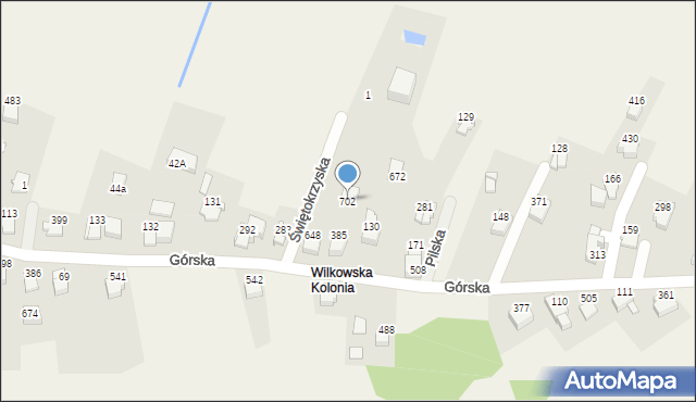 Godziszka, Górska, 702, mapa Godziszka