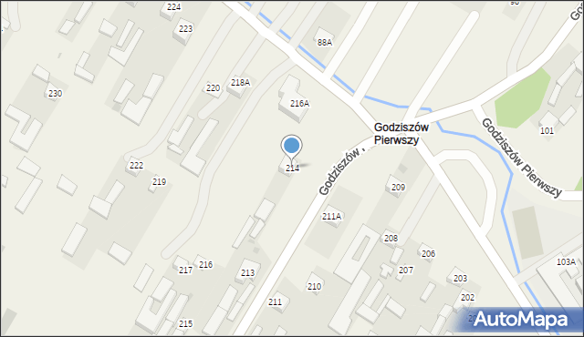 Godziszów, Godziszów Pierwszy, 214, mapa Godziszów