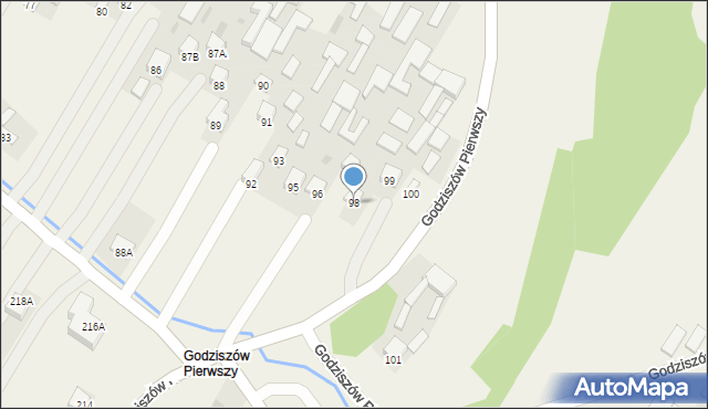 Godziszów, Godziszów Pierwszy, 98, mapa Godziszów