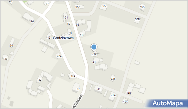 Godziszowa, Godziszowa, 43A, mapa Godziszowa