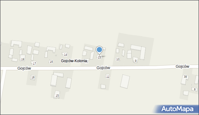 Gojców, Gojców, 13, mapa Gojców