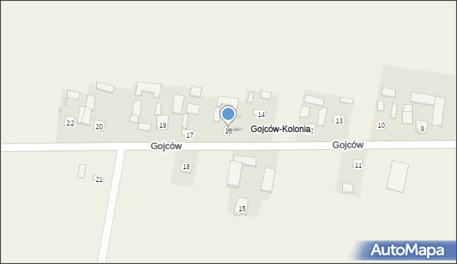 Gojców, Gojców, 16, mapa Gojców