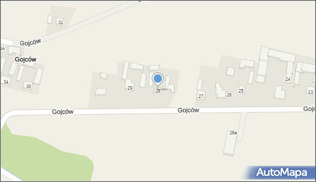 Gojców, Gojców, 28, mapa Gojców