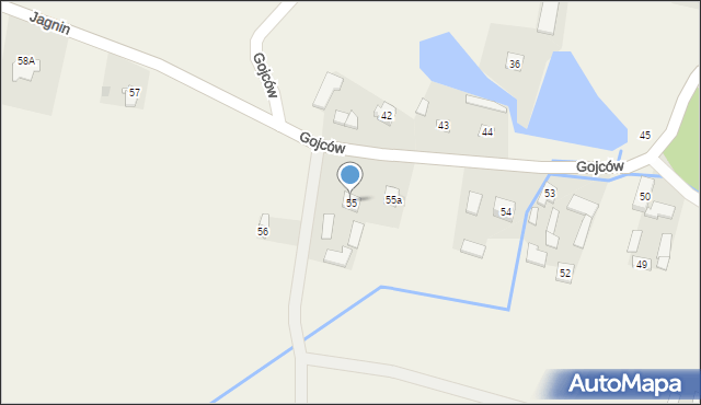 Gojców, Gojców, 55, mapa Gojców