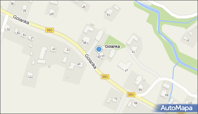 Golanka, Golanka, 42, mapa Golanka