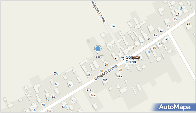 Goląsza Dolna, Goląsza Dolna, 68b, mapa Goląsza Dolna