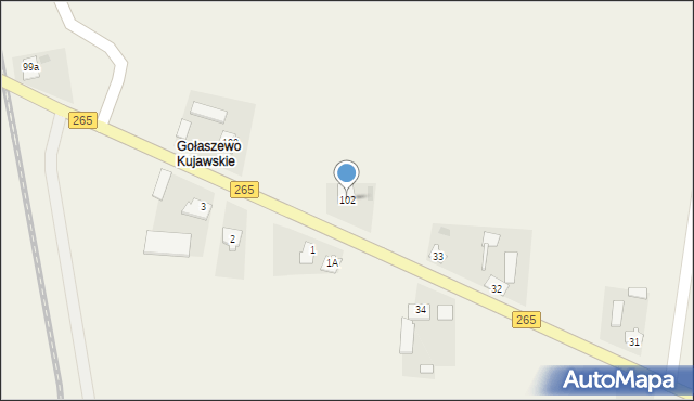 Gołaszewo, Gołaszewo, 102, mapa Gołaszewo