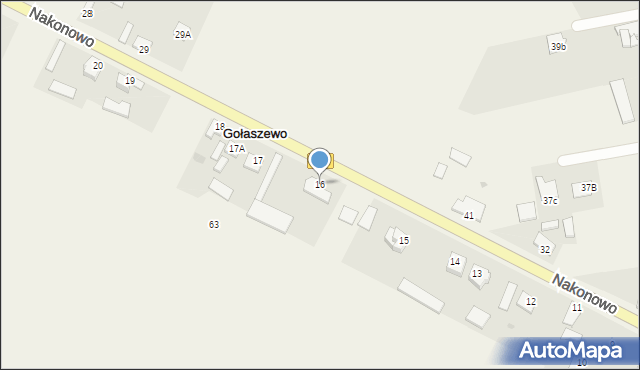 Gołaszewo, Gołaszewo, 16, mapa Gołaszewo