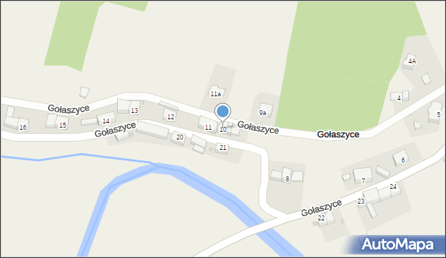 Gołaszyce, Gołaszyce, 10, mapa Gołaszyce