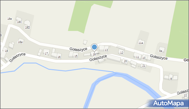 Gołaszyce, Gołaszyce, 14, mapa Gołaszyce