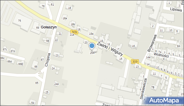 Gołaszyn, Gołaszyn, 20A, mapa Gołaszyn