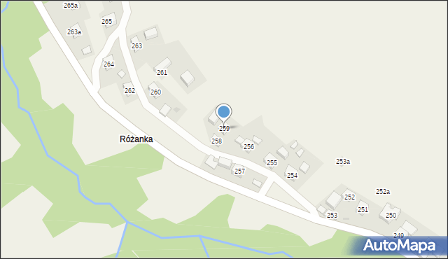 Golcowa, Golcowa, 259, mapa Golcowa