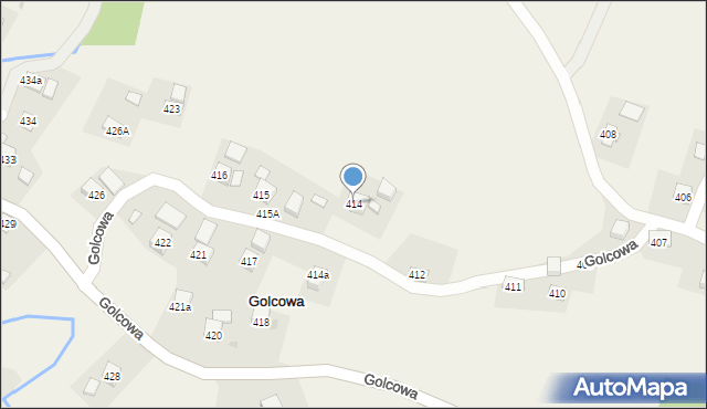 Golcowa, Golcowa, 414, mapa Golcowa