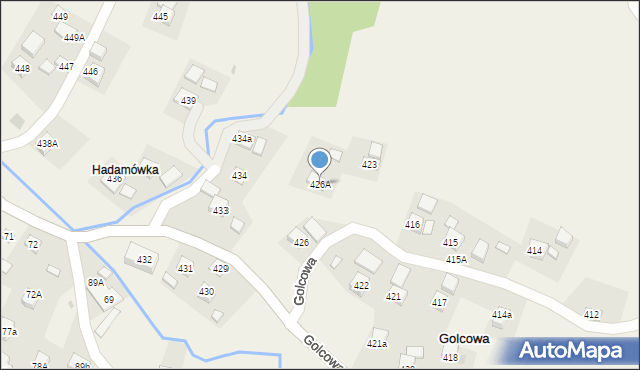 Golcowa, Golcowa, 426A, mapa Golcowa