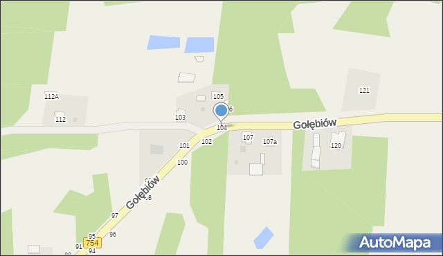 Gołębiów, Gołębiów, 104, mapa Gołębiów