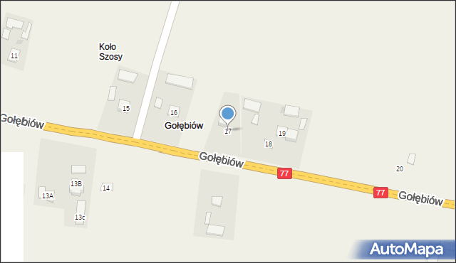 Gołębiów, Gołębiów, 17, mapa Gołębiów