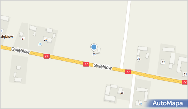 Gołębiów, Gołębiów, 20, mapa Gołębiów