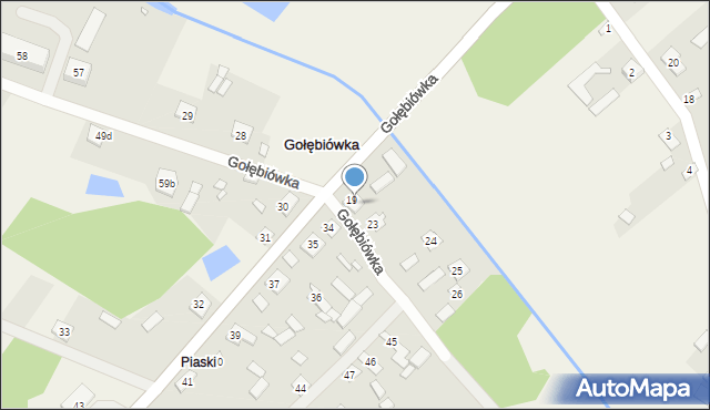 Gołębiówka, Gołębiówka, 22, mapa Gołębiówka