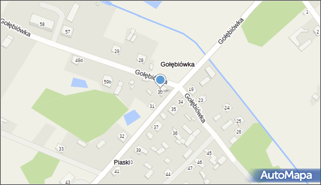 Gołębiówka, Gołębiówka, 30, mapa Gołębiówka