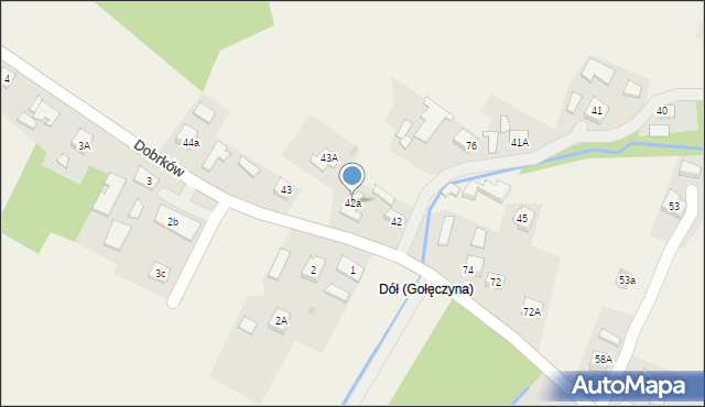 Gołęczyna, Gołęczyna, 42a, mapa Gołęczyna