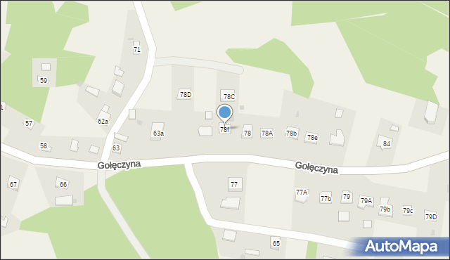 Gołęczyna, Gołęczyna, 78f, mapa Gołęczyna