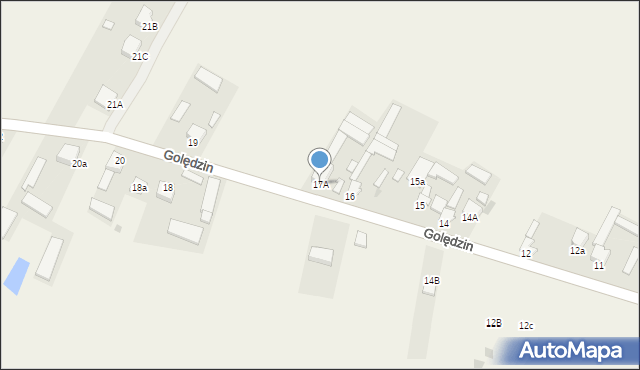 Golędzin, Golędzin, 17A, mapa Golędzin