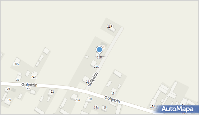 Golędzin, Golędzin, 21B, mapa Golędzin