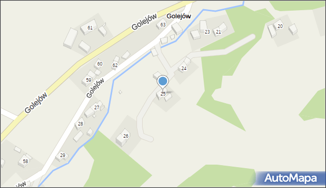 Golejów, Golejów, 25, mapa Golejów