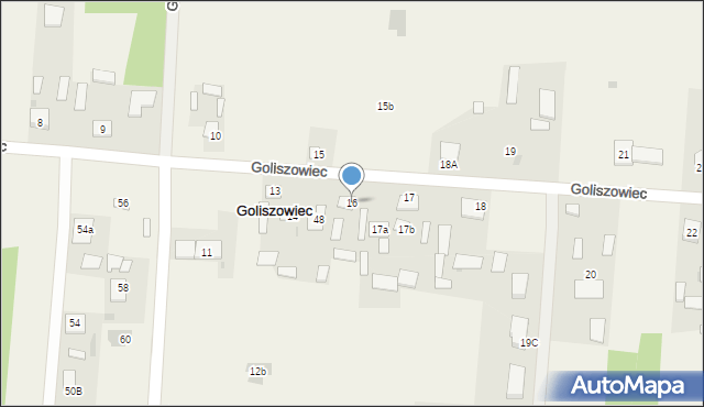 Goliszowiec, Goliszowiec, 16, mapa Goliszowiec