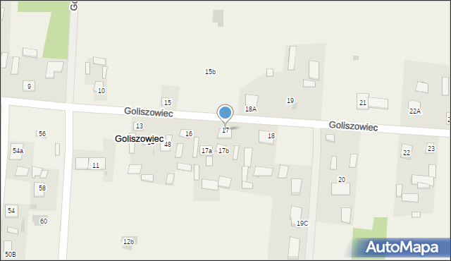 Goliszowiec, Goliszowiec, 17, mapa Goliszowiec