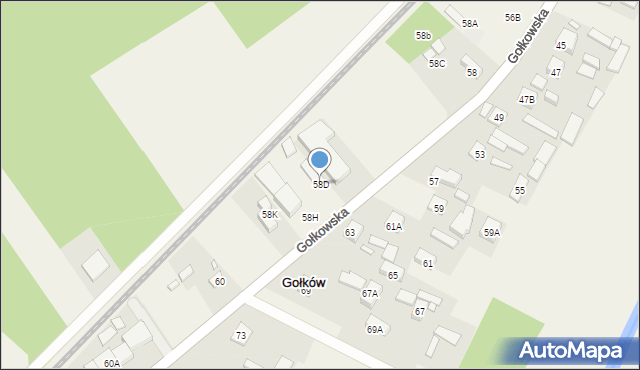 Gołków, Gołkowska, 58D, mapa Gołków