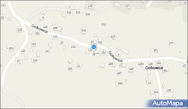 Golkowice, Golkowice, 18, mapa Golkowice
