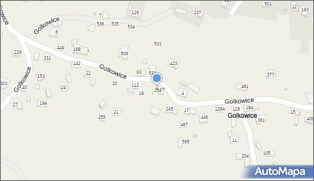 Golkowice, Golkowice, 254, mapa Golkowice