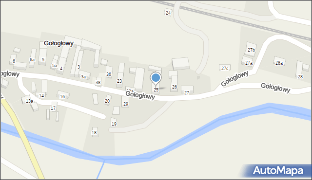 Gołogłowy, Gołogłowy, 25, mapa Gołogłowy