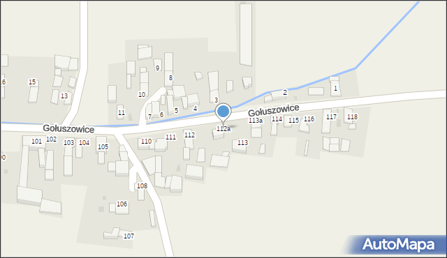 Gołuszowice, Gołuszowice, 112a, mapa Gołuszowice