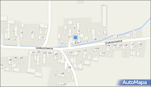 Gołuszowice, Gołuszowice, 6, mapa Gołuszowice