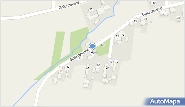 Gołuszowice, Gołuszowice, 65, mapa Gołuszowice