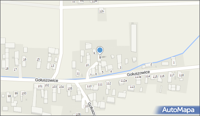 Gołuszowice, Gołuszowice, 8, mapa Gołuszowice