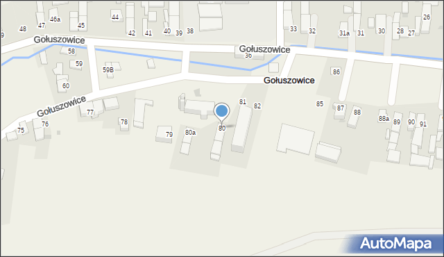 Gołuszowice, Gołuszowice, 80, mapa Gołuszowice