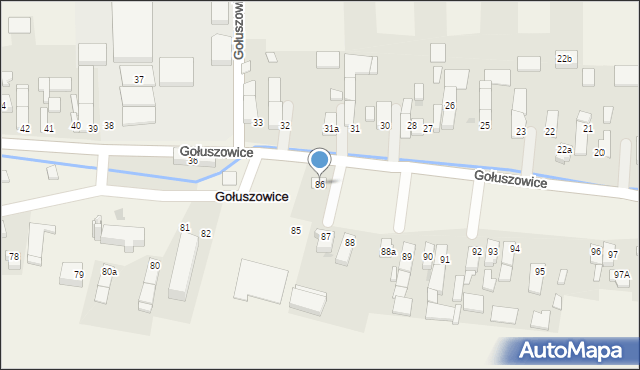 Gołuszowice, Gołuszowice, 86, mapa Gołuszowice