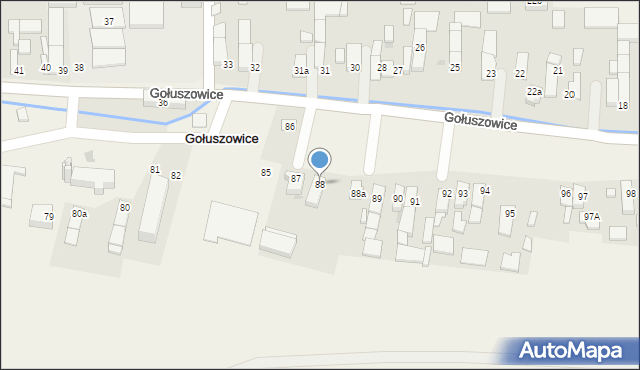 Gołuszowice, Gołuszowice, 88, mapa Gołuszowice