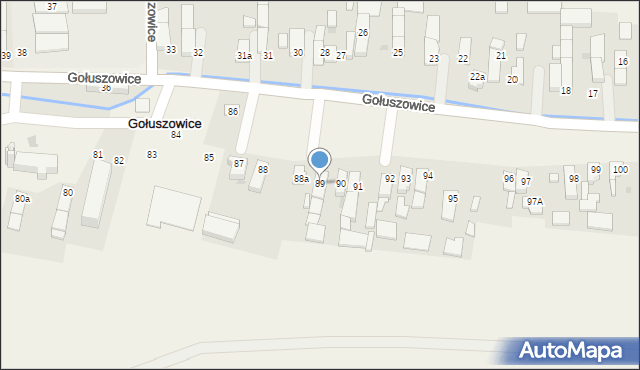 Gołuszowice, Gołuszowice, 89, mapa Gołuszowice