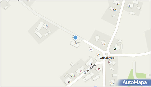 Gołuszyce, Gołuszyce, 20, mapa Gołuszyce