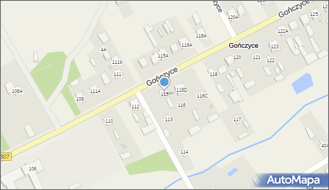Gończyce, Gończyce, 115, mapa Gończyce