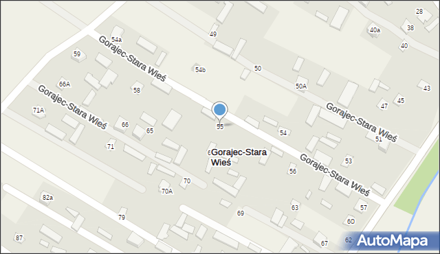 Gorajec-Stara Wieś, Gorajec-Stara Wieś, 55, mapa Gorajec-Stara Wieś