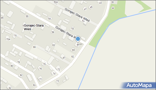 Gorajec-Stara Wieś, Gorajec-Stara Wieś, 57, mapa Gorajec-Stara Wieś